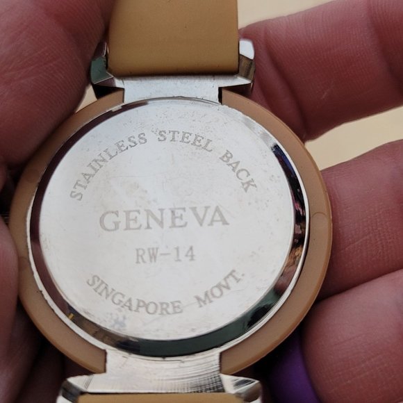 Geneva Watch Lot of 3 Yellow Orange Silicone Bands Untested As Is For Parts - Picture 5 of 8